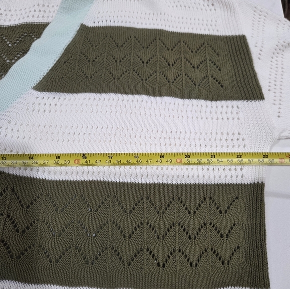 CHARTER CLUB Elegant Green and Cream Women's Cardigan - Picture 10 of 14